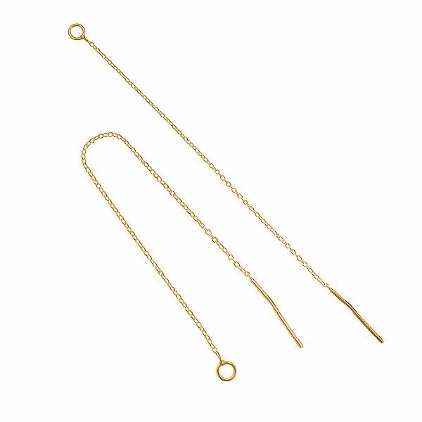 Guld ørekæder Ankerkæde Forgyldt Sterlingsølv 80mm - Silveks Øreringe  - 05740034006566