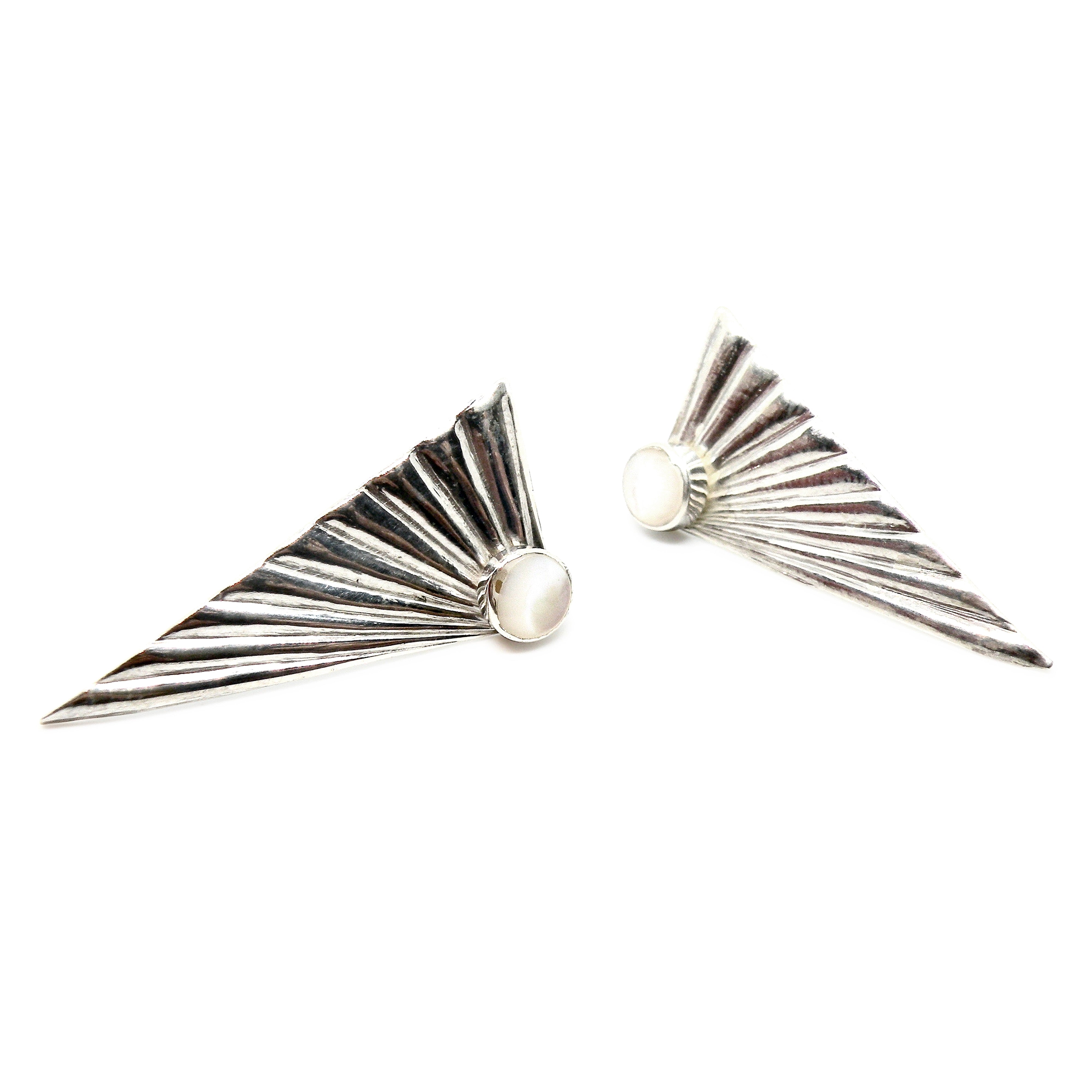 Sølv ørestikkere Vinge Med Oval Perlemor Sterling - Øreringe  - 05740034048337