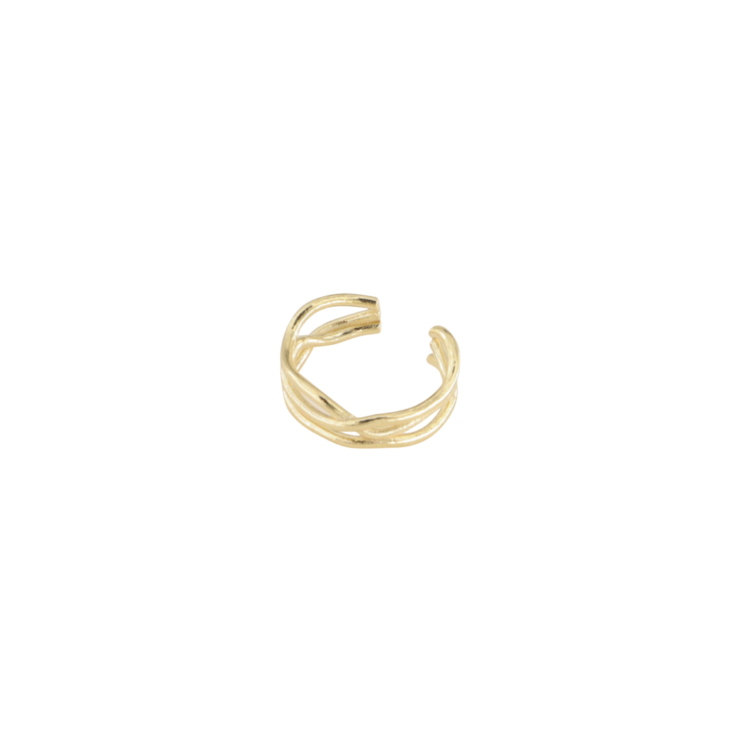 Guld Earcuff Sterlingsølv Forgyldt Sølv 4x12 - Silveks Øreringe  - 05740034091760