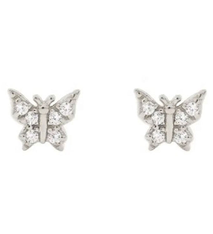 Metallic Millavanilla Sommerfugl Bling Sølv - Millavanilla Øreringe  - 5745000110032