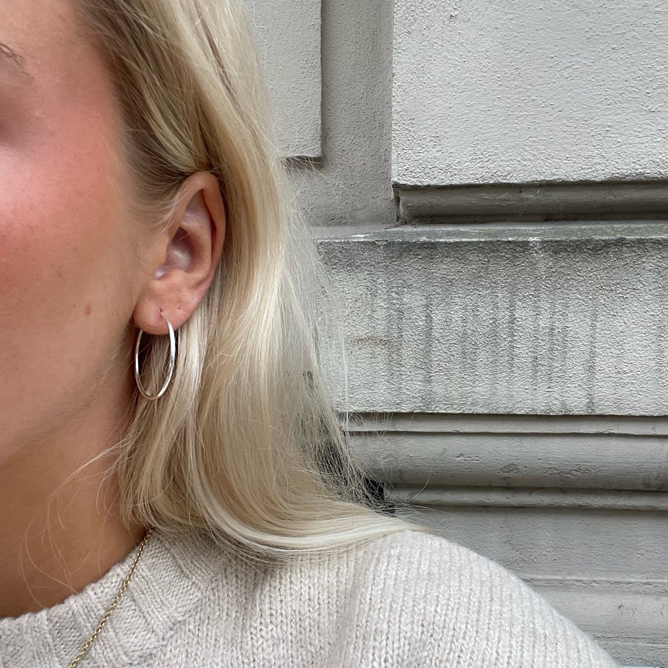 Elegant Guld Hoops Øreringe i Forgyldt Sterlingsølv