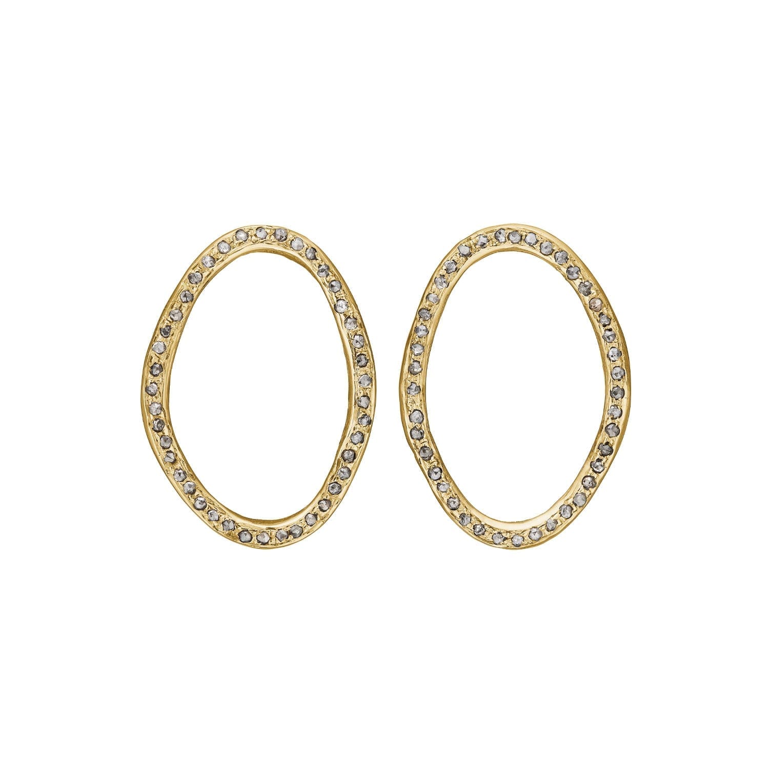 Onassis Oval Gold Pav 32mm - Bybirdie.dk Ørestikkere