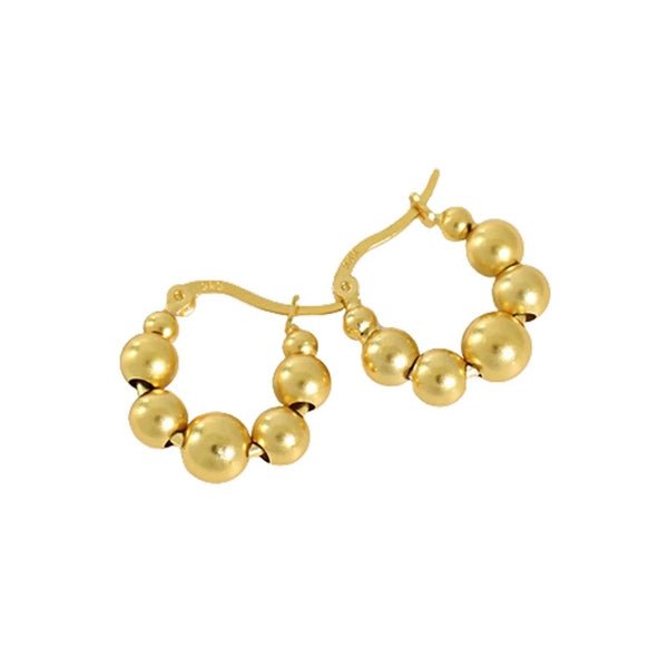 Casie Hoops Forgyldt Sølv - Merleperle Øreringe  - 5740033001203
