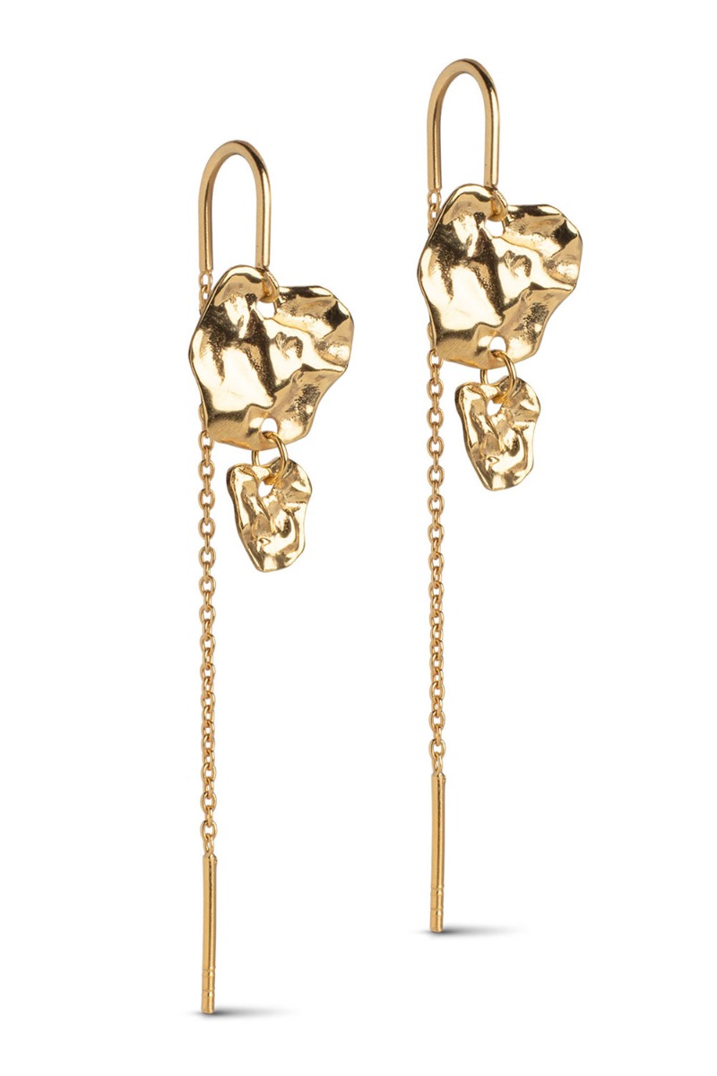 Guld Enamel Øreringe Kim Gold - Elegante Øreringe