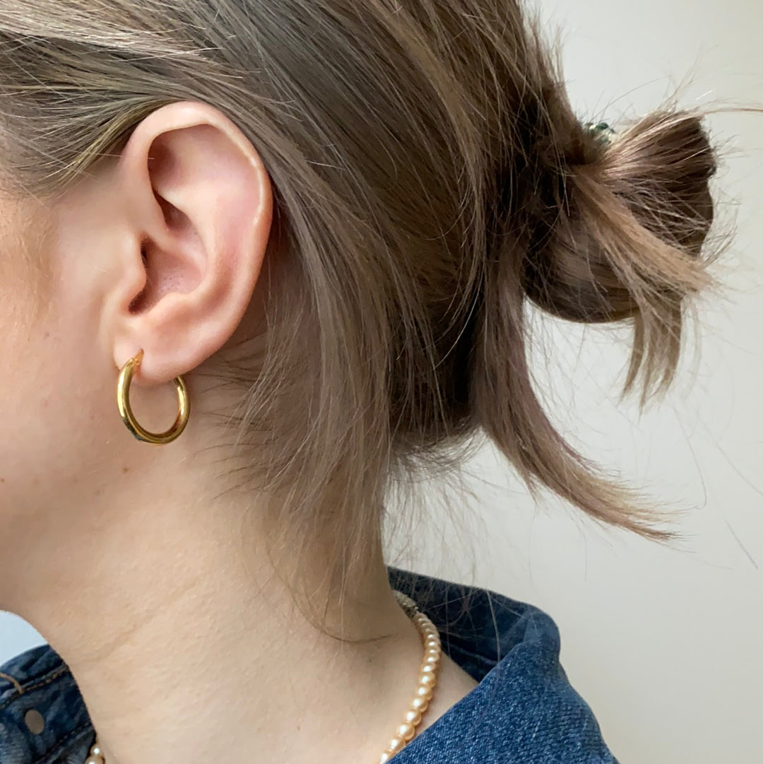 Chunky Forgyldt Sterlingsølv Hoops Øreringe - Italiensk Design