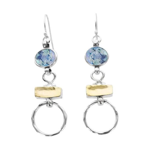 Med Ovale Sølvrammer Guldplader - Niibuhr Jewelry Øreringe
